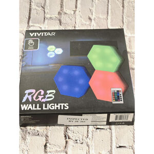 Vivitar HexaGlow RGB: 3-Pack Modular LED Kit with Touch-Activation, Remote. NIOP
